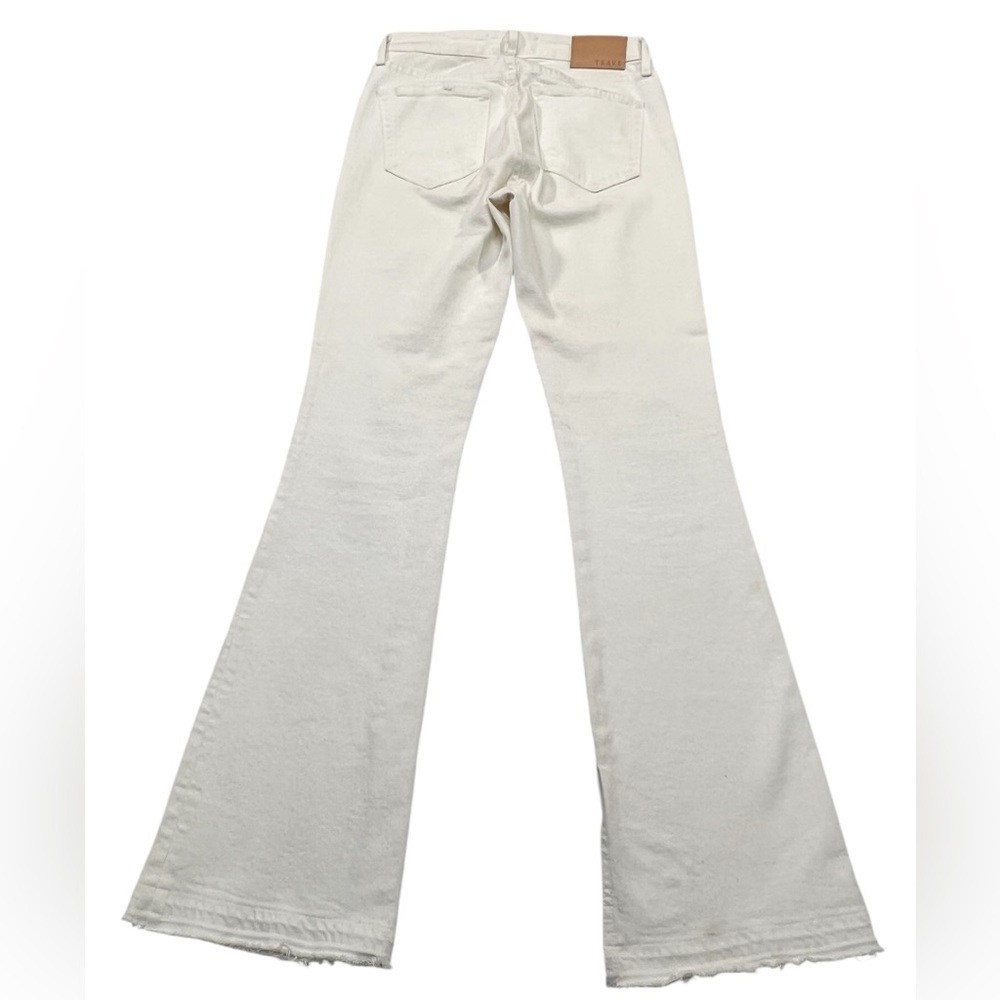 New Trave Faye Off White Jeans Size 28 Raw Hem Split Seam 5 Pocket NWOT - Picture 4 of 11
